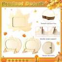 Geelin 24 Pack Thanksgiving DIY Picture Frame Craft Kits Wooden Pumpkin Maple Leaf Photo Frames Bulk Fall Thanksgiving Crafts for Adults Home Holiday Game Activities Gifts