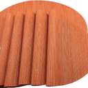Placemats,Red-A Imitation Bamboo Oval Woven Vinyl Heat Resistant Placemats Washable Table Mats for Kitchen Table Set of 6,Orange