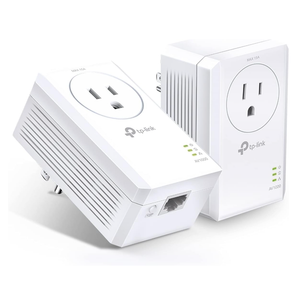 TPLink AV1000 Powerline Ethernet Adapter Kit (TLPA7017P KIT)  Passthrough, Noise Filtering, Gigabit Port, Plug Pair & Play, Network Adapter, Free Expert Support