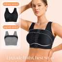 CYDREAM Front Closure Surgical Bra Wireless Bras for Women No Underwire Post Surgery Compression Support Band Full Coverage (Large, Black)