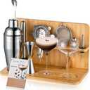 USEERIL Espresso Martini Kit Gifts Set with 2 Glasses,Mixology Bartender Kit,Cocktail Shaker Set with Bamboo Stand for Drink Mixer,Bar Set for House Warming Gifts,Home bar,Party Favors