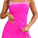 Women Tankini Swimsuits with Skirt - Two Piece Swimsuit Tummy Control Bathing Suits 2025 Swimwear (X-Large, Pink and Stripe)