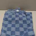 Sidefeel Women's Wide Leg Jeans High Waisted Stretchy Straight Leg Checkered Loose Denim Pants (18, Iceland Blue)