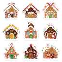 Small Christmas Stickers Gingerbread Candy House Decals, 240 Self-adhesive Christmas Envelope Labels Stickers, Funny Cartoon Xmas Seal Stickers for Gift Greeting Card Party Supplies Kids Holiday Decor