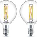 PHILIPS LED 60W G16.5 1-Pack Ultra Definition Soft White (2700K) 500 Lumen (5W = 60W) Dimmable Clear Flicker-Free Light Bulbs