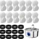 24 Pack Cat Fountain Replacement Filters Compatible with Neareal 108oz/3.2L Stainless Steel Pet Water Fountain(12 Filters & 12 Sponges)