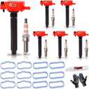 Ignition Coil Pack & Spark Plug & Intake Manifold Gasket Set Fits for Chrysler Town Country 300 Dodge Grand Caravan Durango Journey Jeep Cherokee Wrangler JK 2011-2017 3.6 V6 Replace UF648