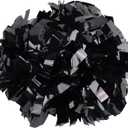 2 PCS Metallic Cheerleading Pom Poms with Baton Handle, 6 Inches Cheerleader Pom Poms, Cheer Pom Pom Cheerleading Poms for Kids Adults Team Spirit Sports Dance Cheering