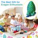 2 x 3D Printed Dragon Eggs Mystery Dragon Egg Glow in The Dark Articulated Animals Fidget Toy Crystal 3D Print Dinosaur Eggs for Kids Boys Girls Home Decor (Laser Green-12inch)