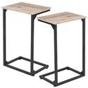 AMHANCIBLE C Shaped End Tables Set of 2, Couch Side Tables that Slide Under Sofa, Slim TV Trays for Living Room and Bedroom, Narrow Space Saving Laptop Workstation, Grey, HET02BGY