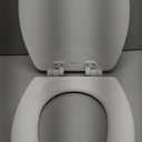 Mayfair Linden Slow Close Toilet Seat, Non Slip Heavy Duty Wood, Easy Install, Elongated, White