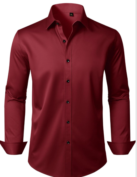 Alimens & Gentle Men's Dress Shirts Long Sleeve Wrinkle Free Stretch Business Casual Wedding Button Down Shirt 2XL