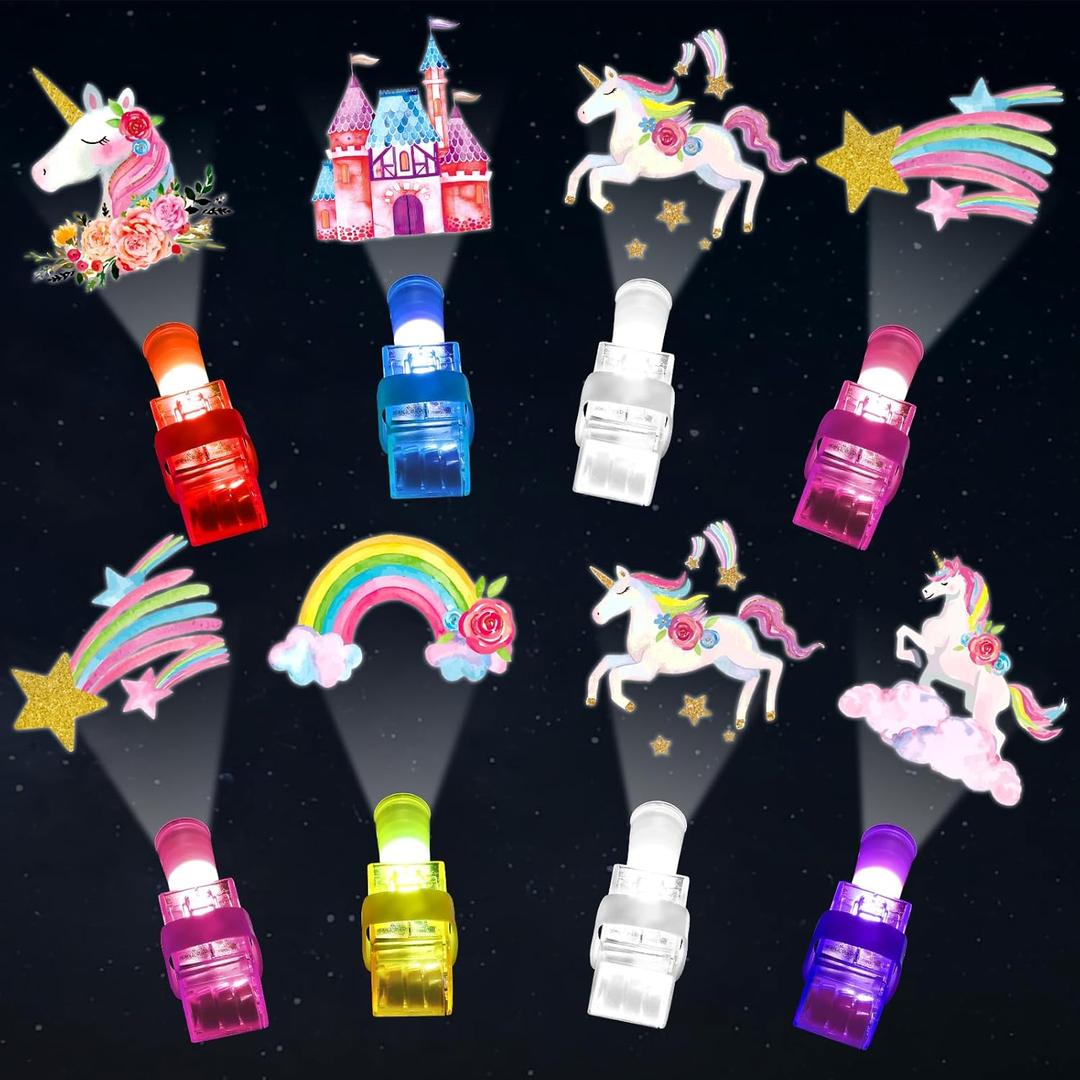 20 PCS Unicorn Party Favor LED Light Up Finger Lights, Glow in the Dark Fairy Princess Party Finger Flashlights Bulk for Pastel Rainbow Castle Goodie Treat Bag Stuffers Unicorn Birthday Party Supplies