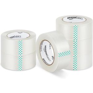 Amazon Basics Packing Tape for Moving boxes, Shipping Tape Refills, Clear, 1.88-Inch Wide x 109 Yards, 6-Pack, Total 654 Yards