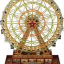 Mr. Christmas World's Fair Grand Ferris Wheel Musical Animated Christmas Decoration, with LED Lights and 50 Songs, 15 Inch, Gold