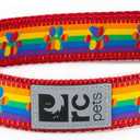 RC Pets 1 Inch Adjustable Dog Clip Collar, Medium, Rainbow Paws (M (Neck: 12"-20", Strap Width: 1"))