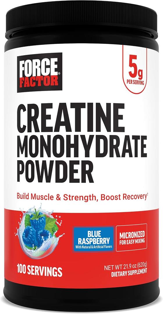 Force Factor Creatine Monohydrate Powder, 5g Dose, Micronized (EXP 03/20/27)
