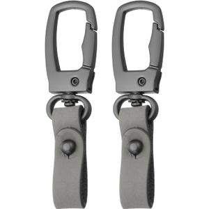 HARFINGTON Car Keychain Clip Leather Key Chain Ring Key Holder Organizer for Men (Grey)