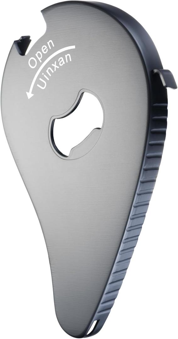 Jar Bottle Can Opener for Weak Hand & Seniors with Arthritis-Easy Twist Off Caps (0.6"-2.7") & Pull Tab Seals,Unique Kitchen Gadget,Multi,Portable Christmas Gifts for Elderly/Women/Men (Black)