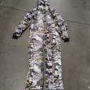 SNBOCON Mens One Piece Ski Suit Snowsuits Colorful Snowboard Jumpsuits Waterproof Hooded Warm Jackets Outdoor Winter (Large, Black), Geometry 