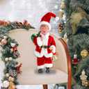Father Santa Donald Christmas Figurine 45cm (Red)  Funny Holiday Character Ornament  Novelty Christmas Decoration for Home, Party & Garden