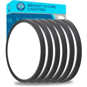 6pack 9 Inch Flush Mount Ceiling Light, 18w Led Ceiling Light, 3000k/4000k/6000k Selectable 1860lm Ceiling Light, Super Slim Led Light Fixture For Bedroom Kitchen Living Dining Room Office (Black)