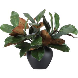 Thiccywoov 6 Pcs Magnolia Artificial Leaves Branches 3D Magnolia Pick Real Touch Faux Stems Simulation Leaves Twigs for Indoor Outdoor Vase Filling Home Office Table Decoration (Green, 18 Inch)