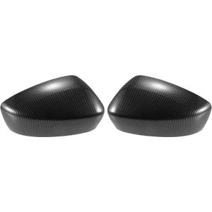 X AUTOHAUX 1 Pair Car Rear View Driver Passenger Side Mirror Cover Cap Overlay Black Carbon Fiber Pattern for Mazda 3 Axela 2014-2019 Mirror Guard Covers Exterior Decoration Trims