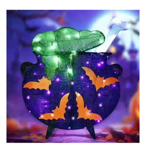 Halloween Decorations Outside Witches Cauldron - HOYECHI Outdoor Halloween Decor Lighted Cauldron 2.5FT, Light Up 3D Witch Cauldron with 60 LED Lights, for Front Yard Porch Gardens Lawns Party