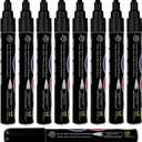 Black Liquid Chalk Markers Set (8 Pack), 6mm Reversible Bold & Chisel Dual Tip, Thick Wet Erase Pens, Water Erasable for Non Porous Whiteboard Glass Windows, Business Supplies