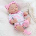 Realistic 10 Inch Sleeping Newborn Baby Doll - Reborn Alive Soft Silicone Vinyl Baby Girl with Close Eyes, Girl Doll Set for Ages 3+