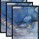Fxojyvo 17x22 Picture Frame Set of 3, Black Frame for 17 x 22 Inch Picture Poster Photo, Light Weight and High Transparent 17 by 22 Frame for Wall - 3 Pack/Black/17 x22