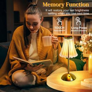 6 x Cordless Table Lamp Rechargeable Desk Lamp for Nightstand,Bedside,Kitchen,Living Room High Capacity Battery Powered-2600mAh