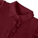 Hilinker Toddler Girls Ruffle Short Sleeve Polo Dress Cute Heart Print Uniform Dresses Burgundy 9-10Y