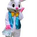 Plush Easter Bunny Adult Costume Rabbit Halloween Mascot Costume, M 5'7" to 5'11" (171cm-180cm)