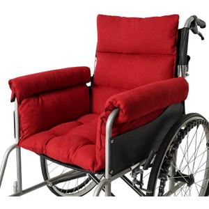 Wheelchair Cushions,Pressure Pain Relief Accessories with Armrest Covers,Supports Coccyx & Back, Non-Slip Fits 18 Wheelchair with Full Arms(Burgundy)