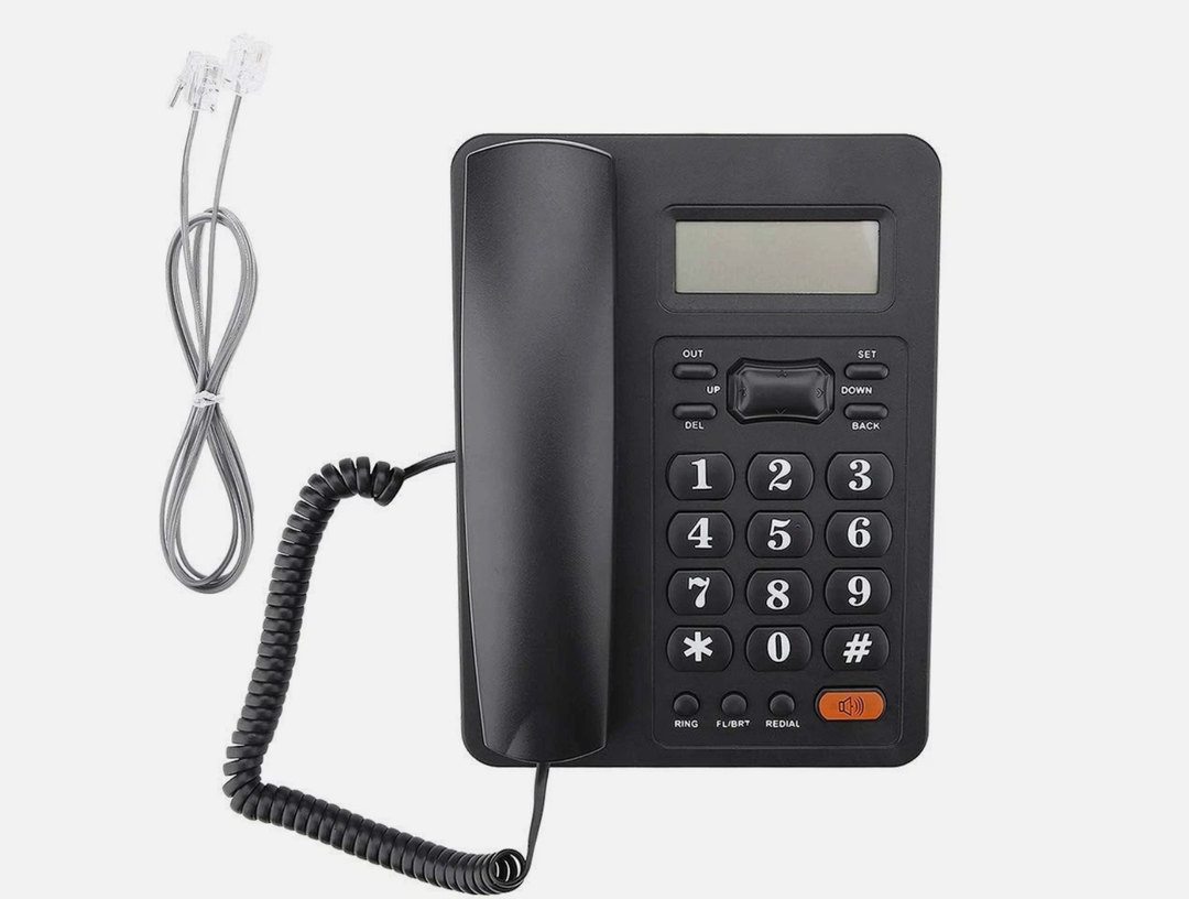 lINE Desk Telephone with Caller ID Display, for Home and Office, Black