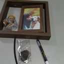 Dog Memorial Gifts for Loss of Dog Rotating Wooden 4x6 Picture Frame with Fur Keepsake Jar & Writable Name Card, Pet Remembrance Sympathy Gift for Dog & Cat Lovers (Brown)