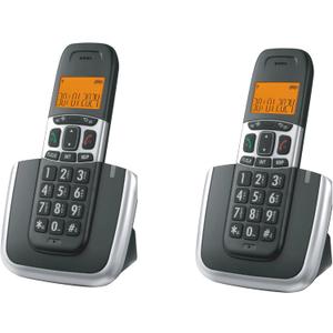 Ornin D1004 Cordless Phone for Home, ECO Technology, 1.6 Amber LCD Display, Caller ID, Big Buttons, Speakerphone(Twin Pack)