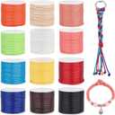 PH PandaHall 132 Yards 12 Colors 2mm Waxed Polyester Cord Waxed Thread Waxed Beading String for Bracelet Necklace Waist Beads Jewelry DIY Craft Making Macrame Supplies, 11 Yards/Roll