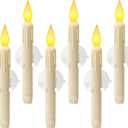 6 Pcs Sensor Dawn to Dusk Window Candles, Flickering Battery Candles for Windows, Ultra Bright Fake Candle Lights with Suction Cup, Led Candlesticks for Xmas Home Decor, Warm Yellow Light