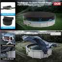 14ft Round Pool Cover, 420D Heavy Duty Oxford Fabric with Ratchet Tie Downs - UV Resistant, Cold & Keeps Out Debris