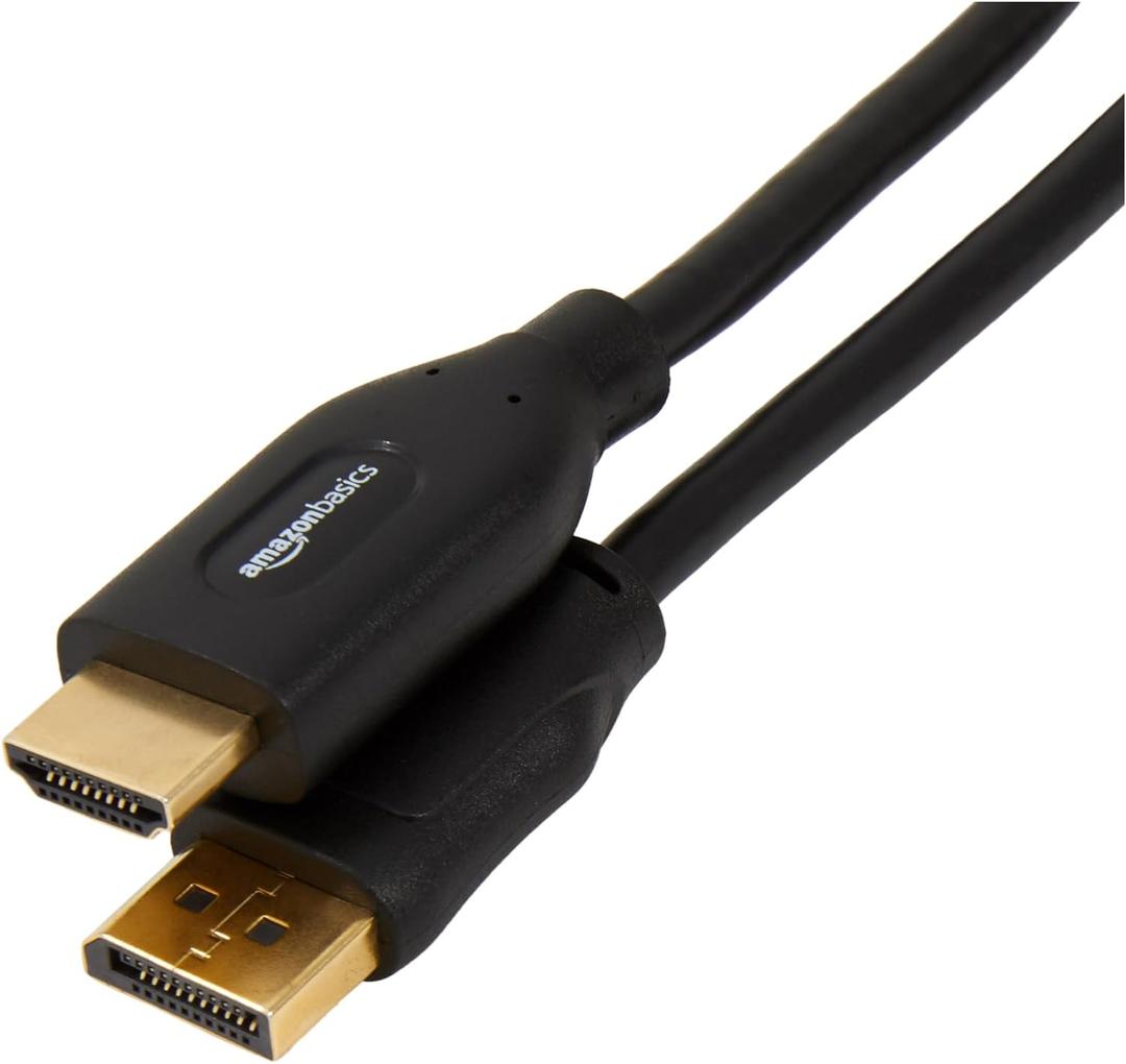 Amazon Basics DisplayPort (Source) to HDMI (Display) Cable, Uni-Directional, 3 Foot, Black