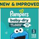Pampers Diapers - Baby Dry - Size 5, 132 Count, Absorbent Disposable Infant Diaper