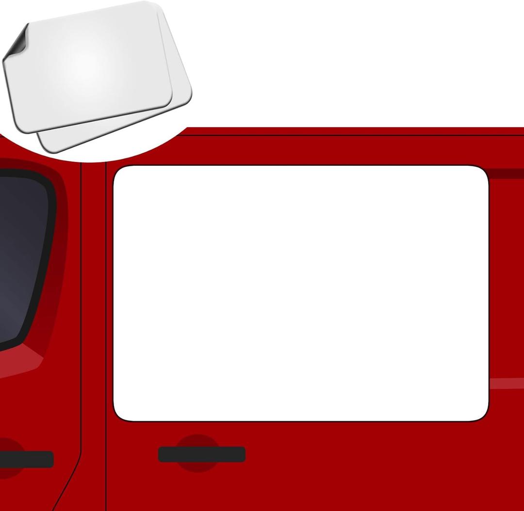 2 Pack Blank Car Door Magnet Sticker, Rounded Corners Magnetic Vehicle Sign, Perfect Magnet for Truck to DIY Advertise Business and Cover Company Logo, Personalized Magnet Decal, 24x36 inch, White