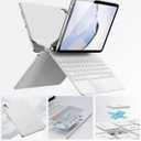GreenLaw for iPad 11th(A16,2025)/10th(2022) Generation Case with Keyboard, Magic-Style Keyboard Stand, 7 Color Backlit, Stain-Resistant Surface, Multi-Touch Trackpad, White
