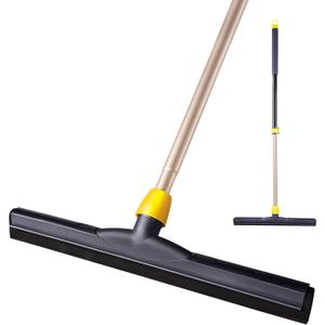 Yocada Floor Squeegee Scrubber Adjustable Telescopic Pole Heavy Duty Household Broom EVA Foam Blade for Garage Courtyard Shower Bathroom Floor Marble Glass Tile Water Foam Cleaning (1 Count (Pack of 1))