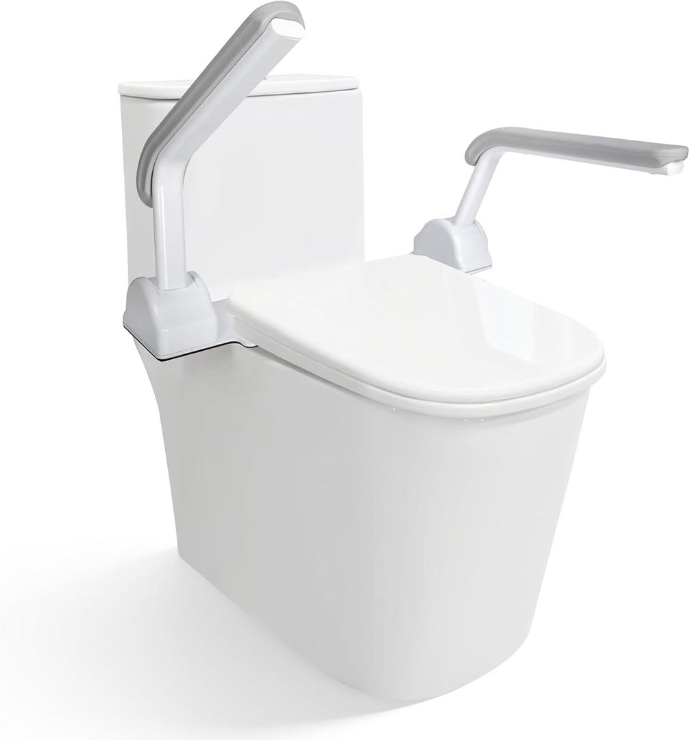 Toilet Safety Rail, Heavy Duty Foldable Toilet Handrail, Aluminum Alloy Support Up to 480LBS Perfect for Elderly Senior Handicap Pregnant