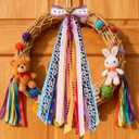 YKW Wreath Sash Ribbon Set, 9 Assorted Western Patterns with Cow Print, Cloud & Bandana Design, 27.5" Pre-Made Clip-On Bow for Front Door Wreaths, Party Decor & DIY Craft Supplies - Indoor Outdoor