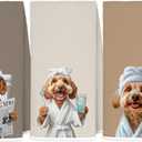 Funny Poodle Bathroom Hand Towels, Poodle Gifts, Dog Lovers Dad Mom Owner Gifts Decorative Hand Towels for Kids Guest Bathroom Washroom Half Bath, 16x24 Inch Set of 3